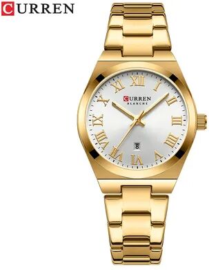 Youfap Market Ladies Watches, Waterproof Fashion Dress Watch, Stainless Steel Bracelet Analog Watch For Women gold White