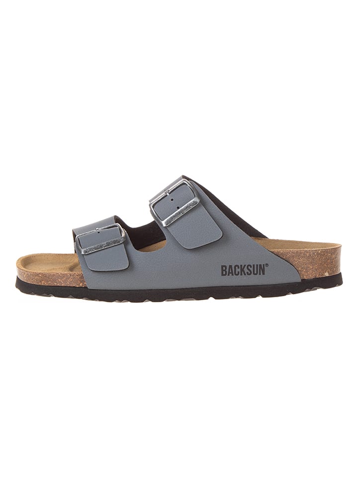 BACKSUN Pantoletten "Bali" in Grau - 39