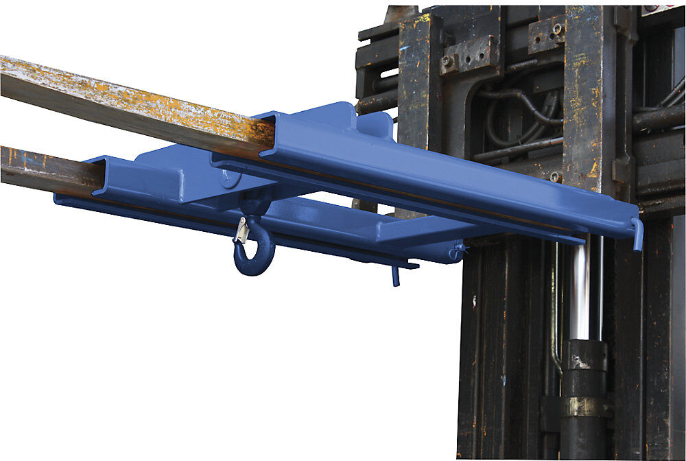 Stapler-Aufsatz mit Lasthaken, für 2 Zinken, Tragfähigkeit 2000 kg, blau Eichinger