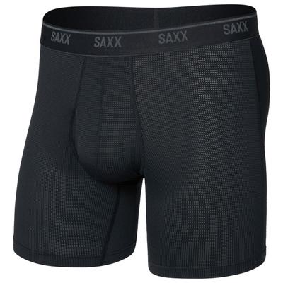 Saxx - Quest Quick-Dry Mesh Boxer Brief Fly 6'' - Kunstfaserunterwäsche Gr S schwarz