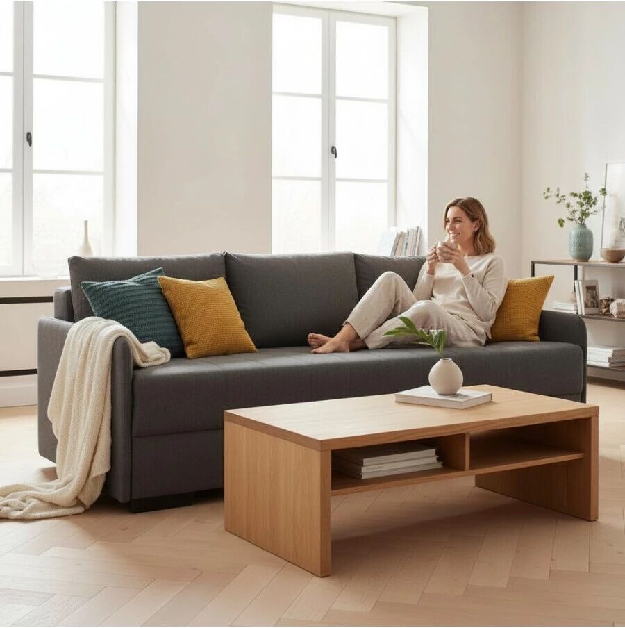BellaHome DIVANO 3POSTI MOD. GEMINI FINITURA LIGHT GREY