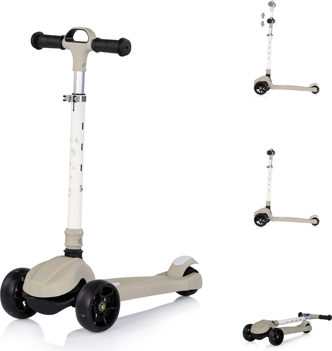 Chipolino kinderloopfiets Moxie met muziek en licht, inklapbaar, grijs