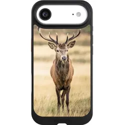 Nivocase Hülle für Apple iPhone Air Handyhülle NIVOcore Case Schwarz Hirsch Wald Wiese (Apple iPhone Air), Smartphone Hülle, Schwarz