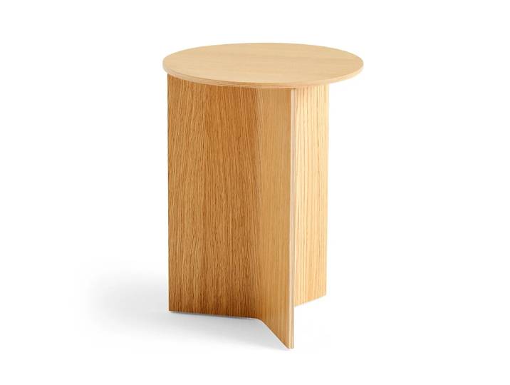 HAY - Slit Table Round High, Ø 35 x H 47 cm, Eiche natur