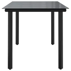 vidaXL Garten-Esstisch Schwarz 160x80x74 cm Stahl und Hartglas