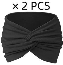 Uplift Essentials Sports Headband For Ladies Wide Yoga Elastic Hair Band & Performance Headwear black