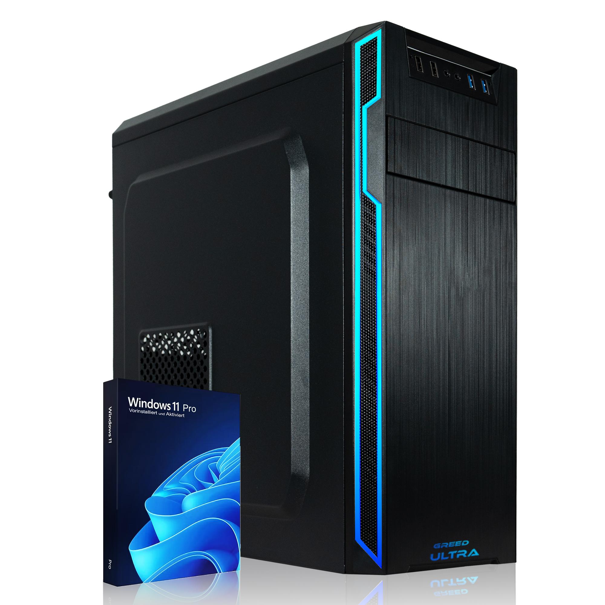 GREED Ultra PC mit Intel Core 12th Gen - Computer für Büro & Home mit 4,4 GHz, 16GB RAM - 1TB SSD + 1TB HDD - USB 3.0 - WLAN, inkl. Windows 11 Pro