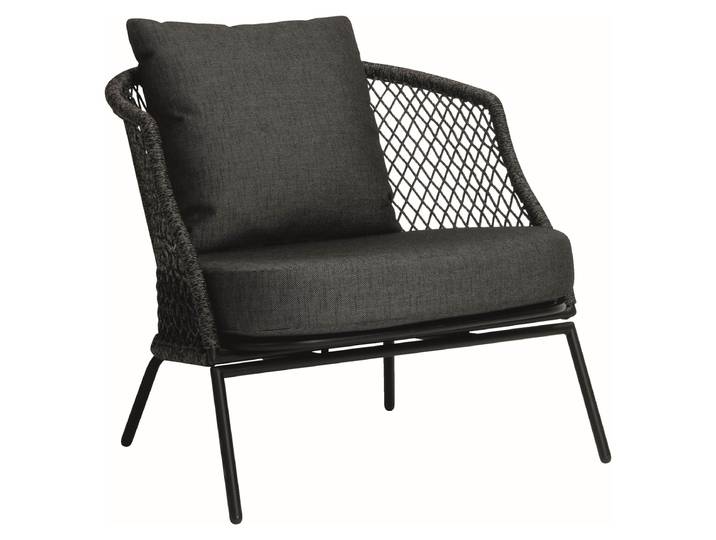 Stern Lounge-Sessel ODEA Aluminium schwarz matt Kordel