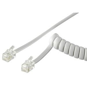 Goobay Telefonhörerkabel 50246, 2m, Spiralkabel, RJ10, weiß