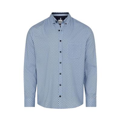 Businesshemd BRAX "Style DANIEL", Herren, Gr. M, Normalgrößen, blau (mittelblau), Web, 100% Baumwolle, Hemden