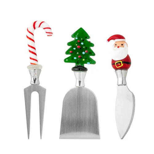 Bloomingville Misa kaasmes-set, 3-delig, Rood/Multicolour