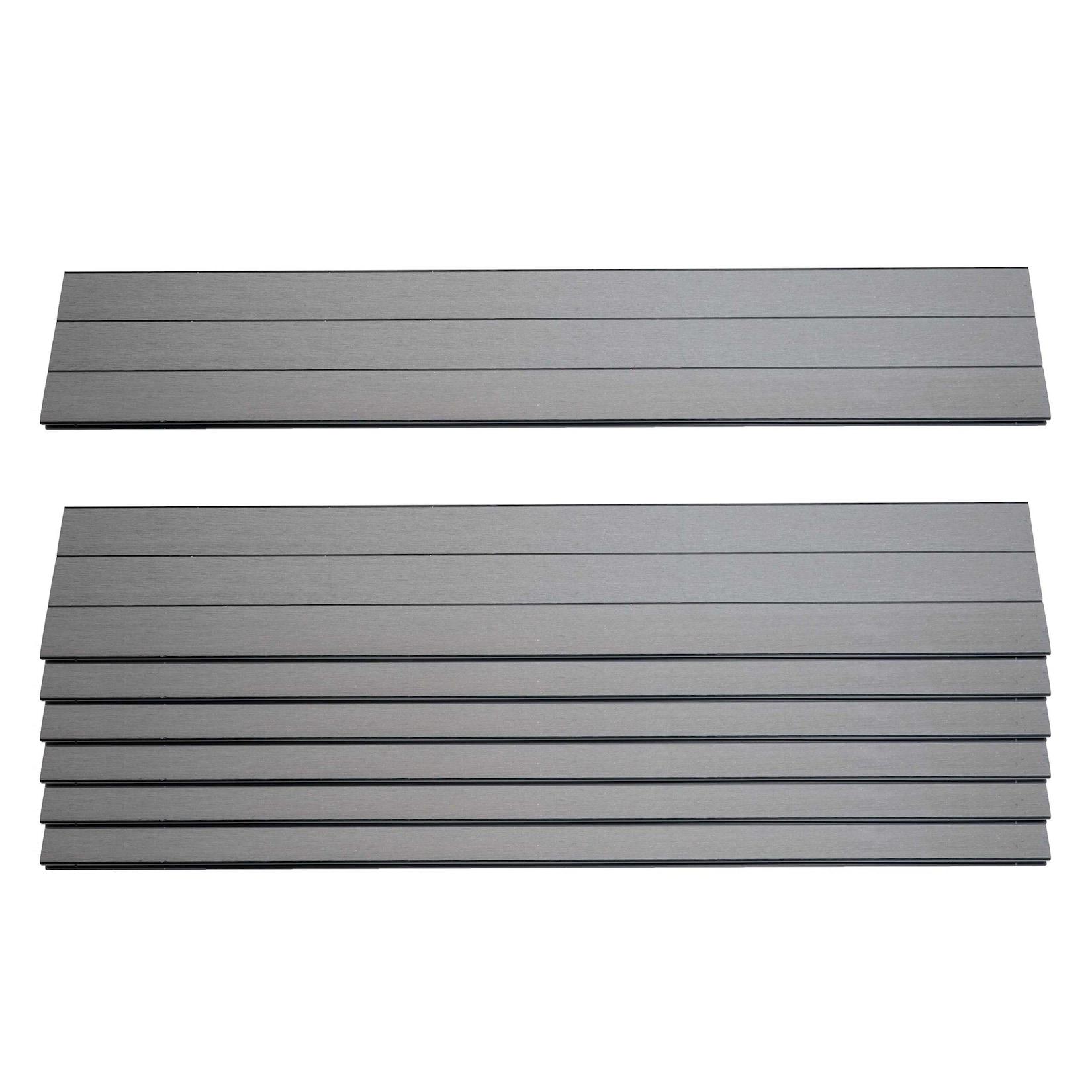 7er Set Latten für WPC-Sichtschutz Savoie, Bretter Windschutz, ca. 1qm, MVG-zertifiziert ~ 90cm, grau