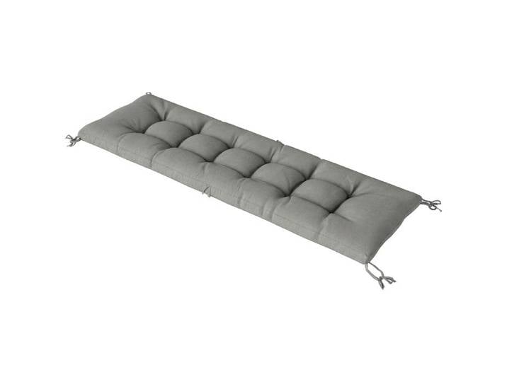 Coussin Banc Extérieur Intérieur 198x65x13cm Anti-UV50+ Fixation Sangle Rebond Lent Gris