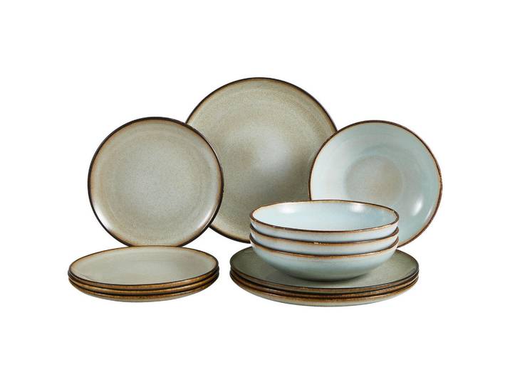 Creatable Tafelservice, Grau, Keramik, 12-teilig, Essen & Trinken, Geschirr, Geschirr-Sets, Tafelservice