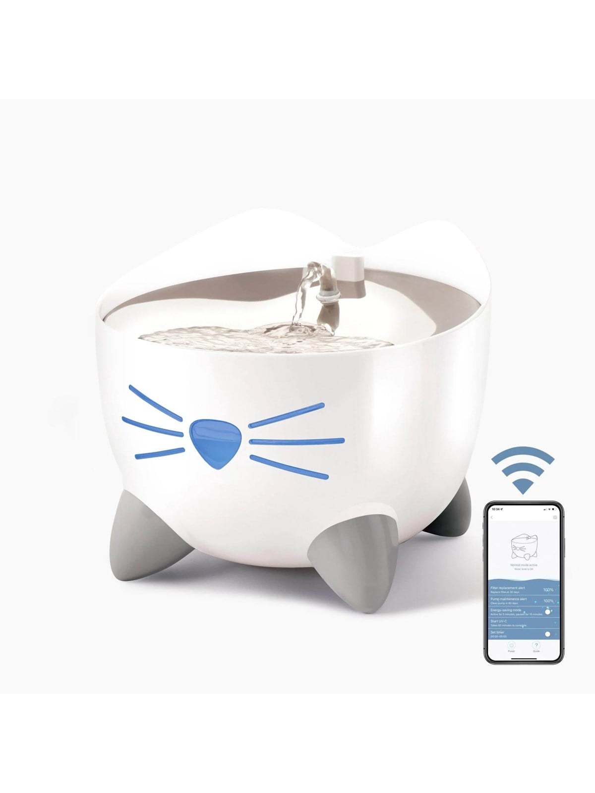 Catit Pixi SMART (Wifi) Trinkbrunnen Stahltop & UV