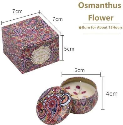 Uplift Treasures Vintage Soy Wax Scented Candle Jar With Floral Fragrance osmanthus