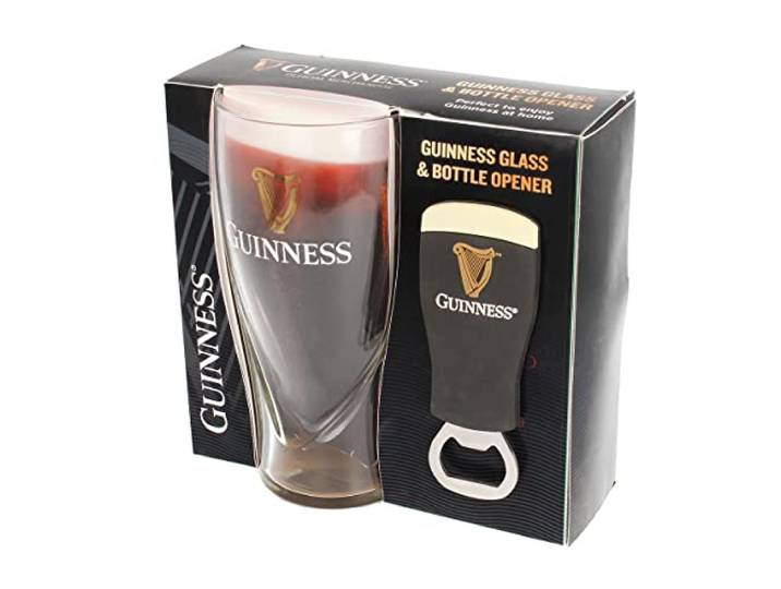 Shamrock Gift Company Officiële Guinness reliëf 540ml glas en flesopener