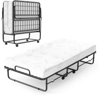 Costway Twin Size Folding Bed with 5-inch Mattress and Metal Frame for Apartment
