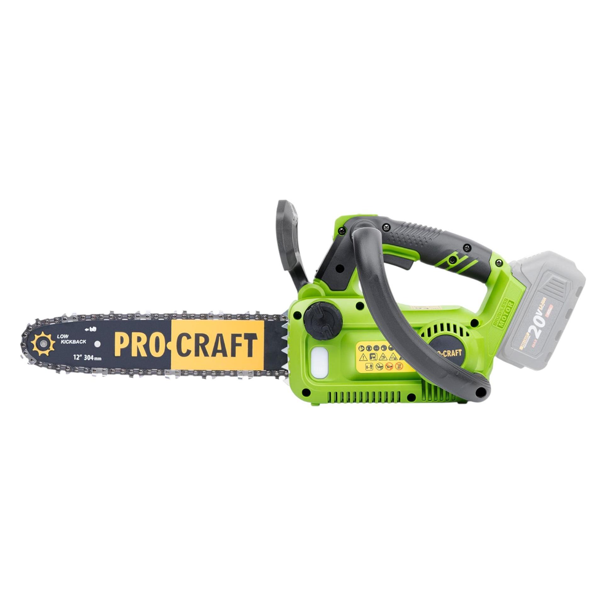 Procraft PKA42Libb Akku Kettensäge 20 V 304 mm Brushless + 2x Akku 2,0 Ah + Ladegerät (Akku Kettensäge) (PKA42Libb)