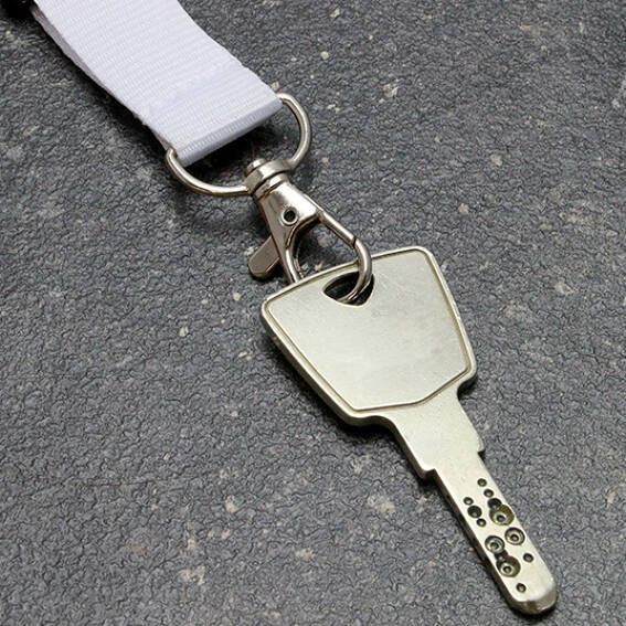 SPRINTIS 100 Unidades - Lanyard con cierre de seguridad blanco, poliéster