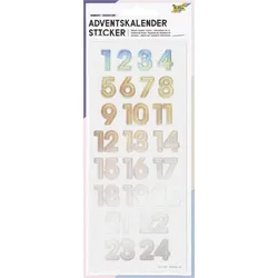 folia Adventskalenderzahlen NUMBERS IRIDESCENT irisierend