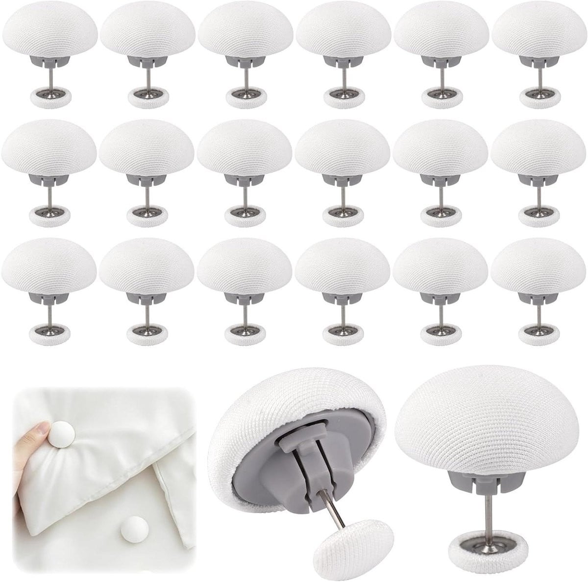 20 stuks Dekbedhouders Bevestigingsclips Wit