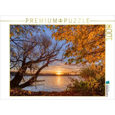 CALVENDO Puzzle Goldener Herbstabend am Tiefwarensee | 1000 Teile Lege-Größe 64x48cm Foto-Puzzle für glückliche Stunden