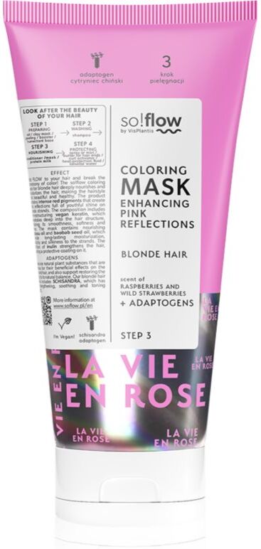 so!flow Coloring Mask Blonde Hair Intense Bonding Color Mask teinte Pink 200 ml