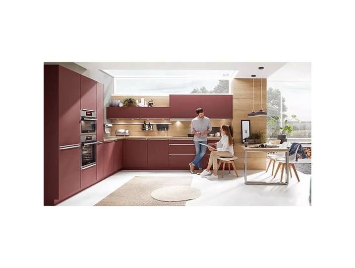 Eckküche Eastbourne ohne Geräte 337x286 cm Rot