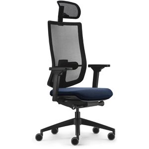 sedus Bürostuhl sedo pro Light 2, ap-896/012, schwarz/blau, Stoff/Netz, Kopfstütze, bis 130 kg