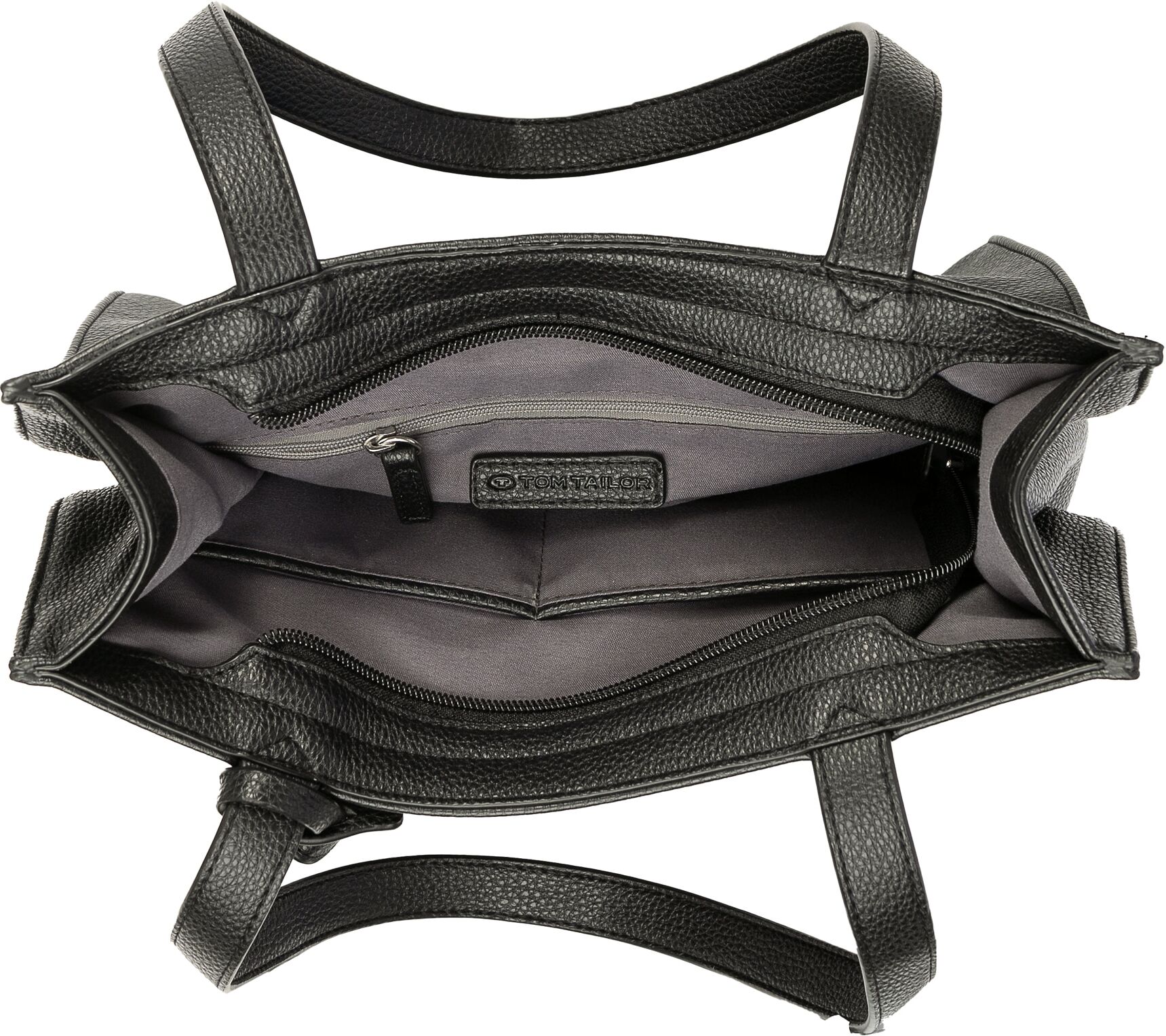 Shopper TOM TAILOR "Winona", Damen, Gr. B/H/T: 30cm x 30cm x 11cm, schwarz, Polyurethan, clean, gepflegt, unifarben, Taschen Shopper, aus weichem Lederimtiat mit praktischen Formaten schwarz B/H/T: 30cm x 30cm x 11cm