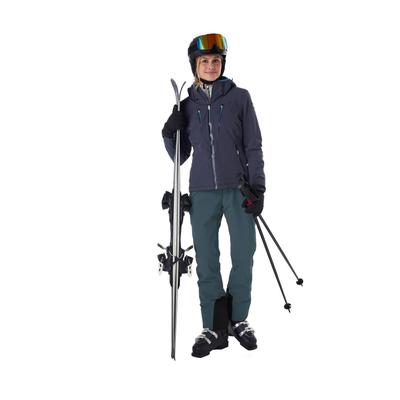 Skihose KILLTEC "KSW 61 WMN SKI PNTS", Damen, Gr. 40, Normalgrößen, grün (blau), Obermaterial: 84% Polyamid, 16% Elasthan.Futter: 100% Polyester.Füllung: 100% Polyester, Hosen Skihose, Wasserdichte Skihose, verstellbare Taille, Schneefänge, mit Stretch