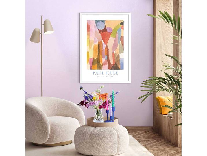 Tableau déco encadré Paul Klee type A Impression dans cadre en bois, enduit Multicolore/Multicolore 50 x 70 x 2cm