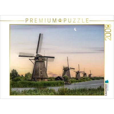 CALVENDO Puzzle Windmühlen im Abendlicht | 2000 Teile Lege-Größe 90 × 67 cm Foto-Puzzle für glückliche Stunden