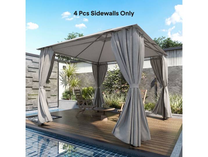 Outsunny Panneaux Latéraux 3x3m Tonnelle UV30+ Imperméable Gris