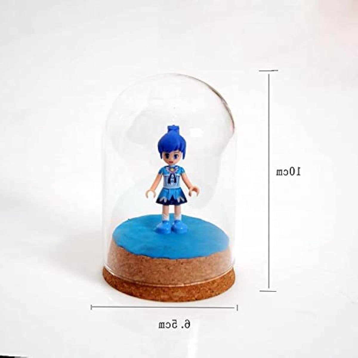 Glazen koepel cloche met houten basis voor decoratie en ambachten