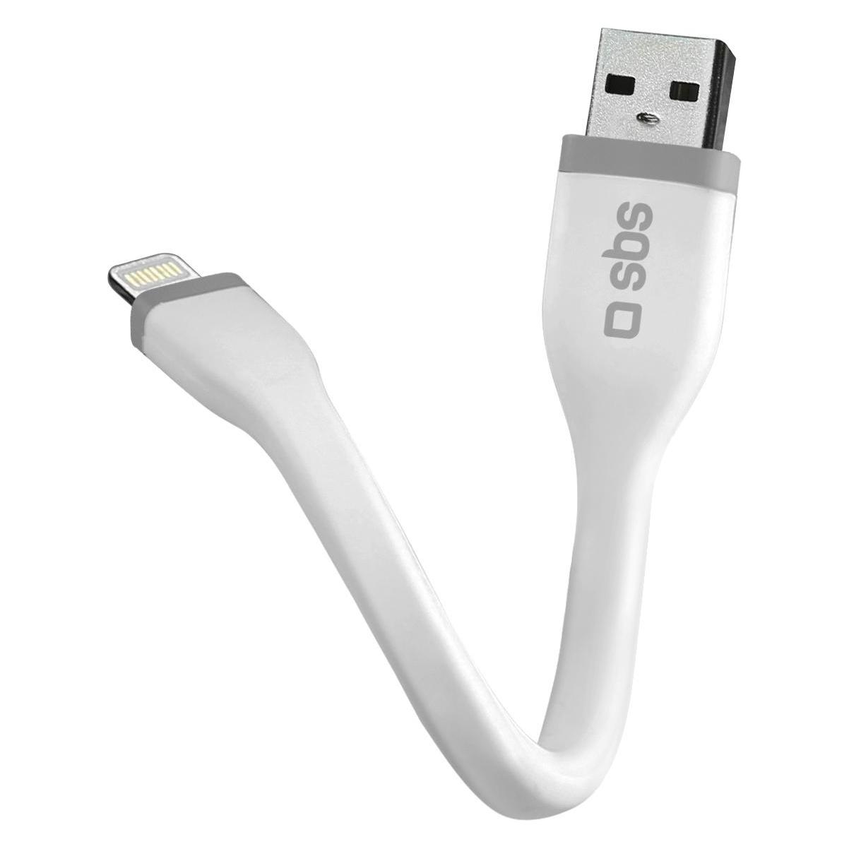 SBS Mini Lightning-Kabel zum Aufladen (0.12 m, USB 2.0) (TECABLELIGSHFLATW)