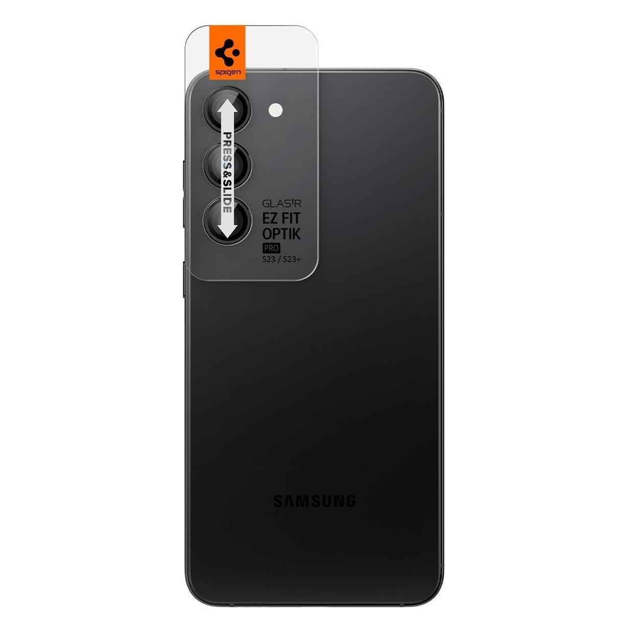 Spigen Optik Pro Camera Sam S23/S23+ 2szt./2pcs czarny/black AGL05962 (2 Stk., Samsung Galaxy S23, Samsung Galaxy S23+, Samsung Galaxy S24) (AGL05962)