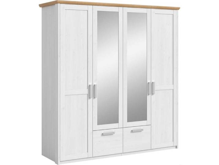 Armoire 4 portes Verona Xonox - Sibiu Larch blanc - 188x200x61 cm