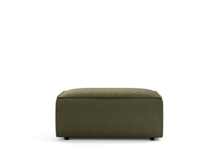 Pouf en velours côtelé vert 102x69x42