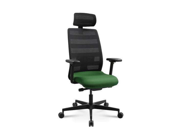 Swivel chair Tradingzone Air with headrest & with 3D armrests Green, New, Ergonomic chair - ideal for flexible working