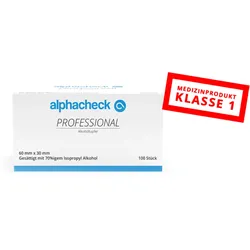 Alphacheck Professional Alkoholtupfer 3 x 6 cm 100 ST