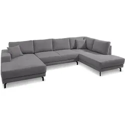filippo Wohnlandschaft Castello Cord Grau Dunkelgrau