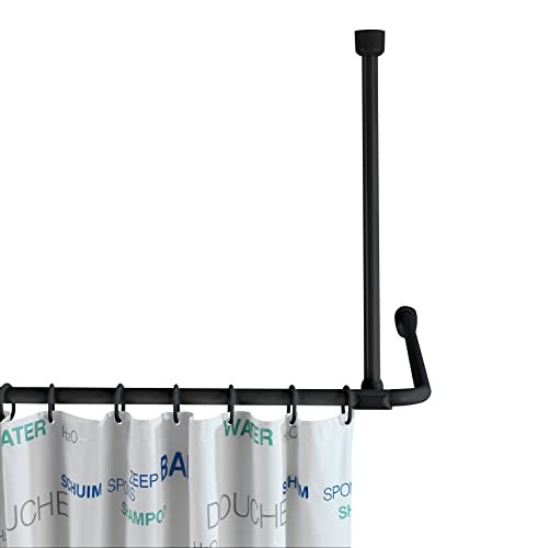 Wenko Plafondsteun voor douchestang, matzwart, 57 cm