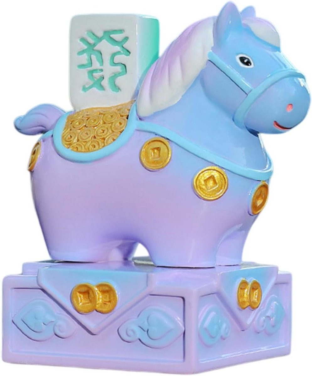 Goudkleurig Paard Beeldje - Decoratief Paard Sculptuur - Hoogte: 8 cm