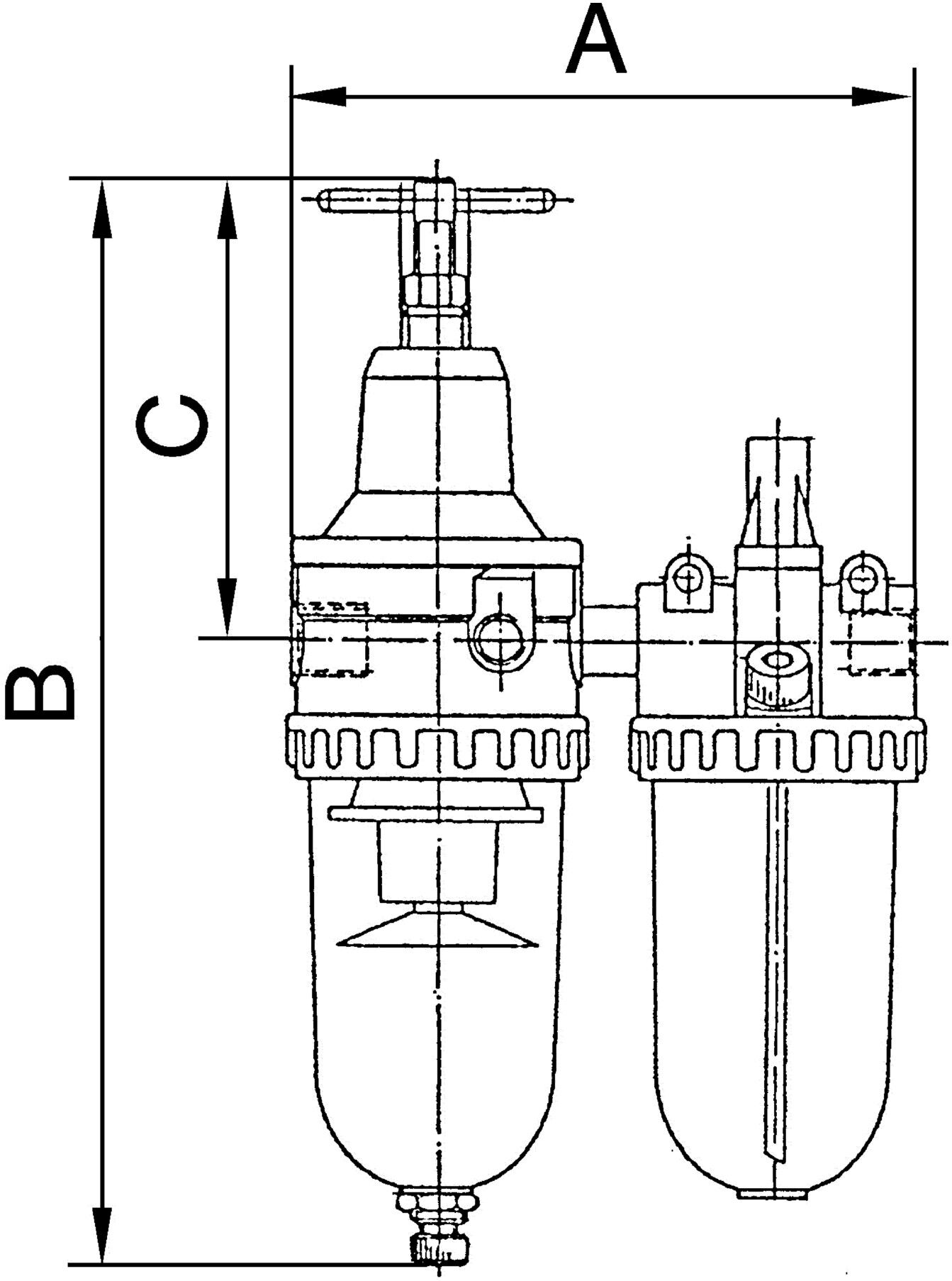 Riegler Wartungseinheit 2-tlg. »Standard« mit Metallbehälter, BG 4, G 1, 866 M P)