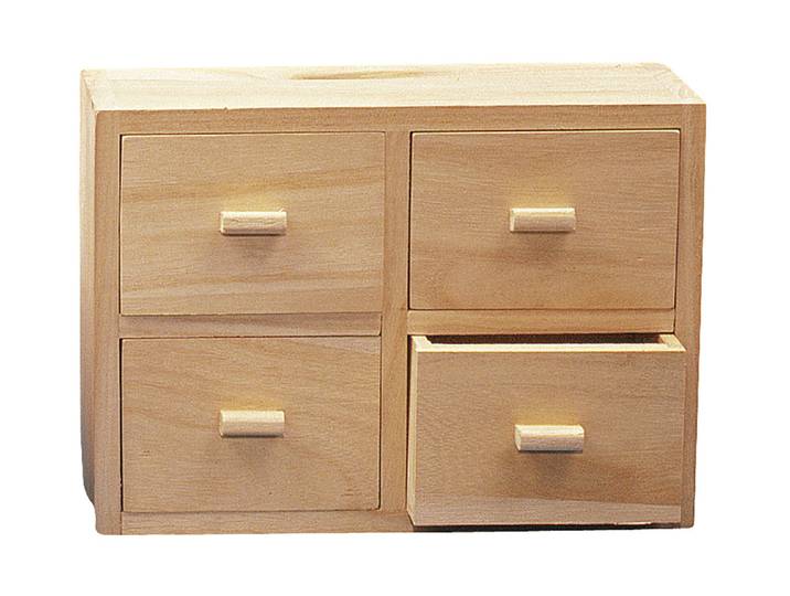 Holz Kommode FSC Mix Credit, 15x20x7cm, 4 Schubladen