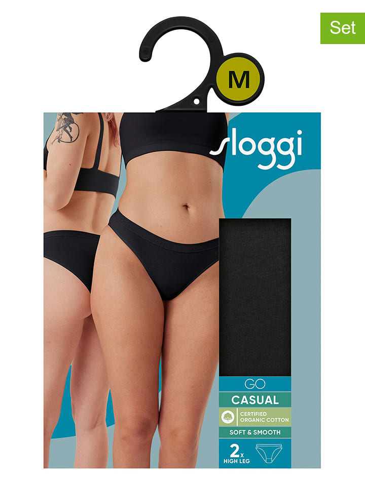 Sloggi 2er-Set: Slips "Go Casual" in Schwarz - S