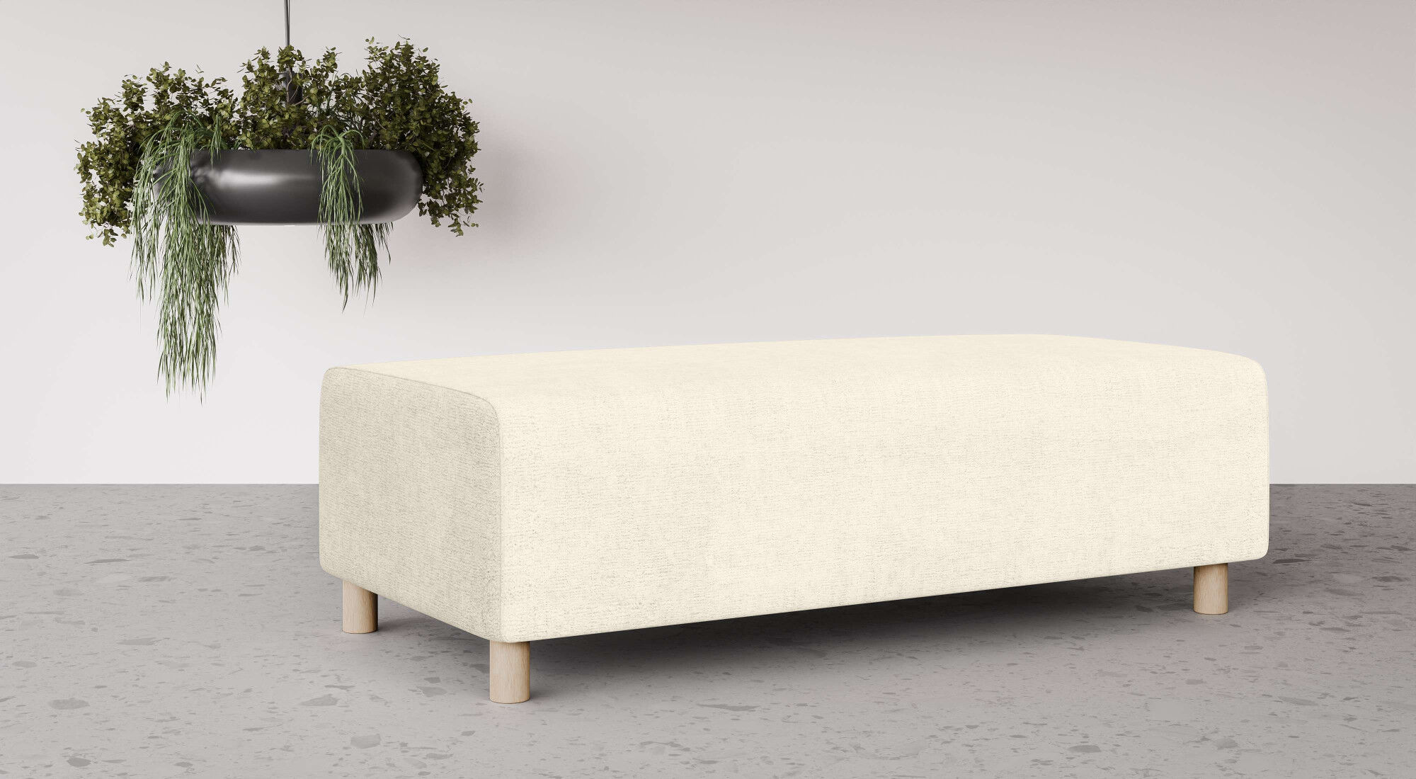 Polsterhocker OTTO HOME "Suyala", beige (creme), B:153cm H:46cm T:66cm, 100% Polyester, Hocker, Polsterhocker