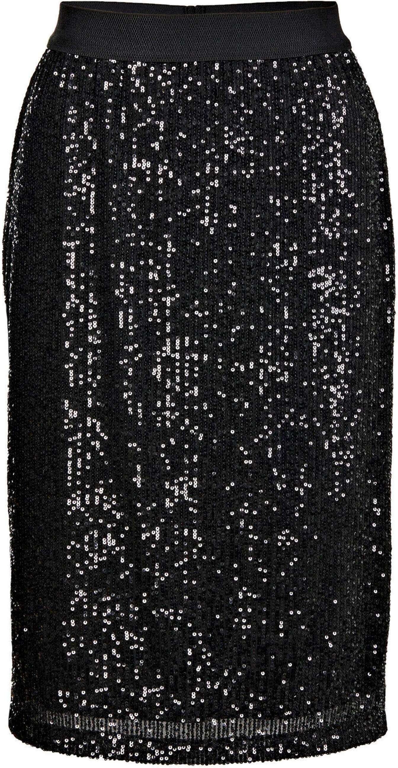 Schlupfrock GOLDNER "Festlicher Rock mit Rundumschlupfbund", Damen, Gr. 54, schwarz, Obermaterial: 100% Polyester PES., gerade, Röcke Schlupfrock, Mit schimmernden Pailletten